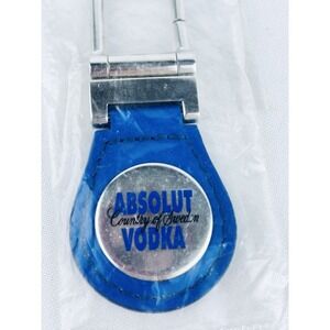 Absolut Vodka Logo Keychain -‎ Liquor Advertising - New - Sweden - Key ring